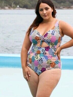 Artesands Cezanne One Pc Swimsuit 18 D/DD Patchwork Tile Print